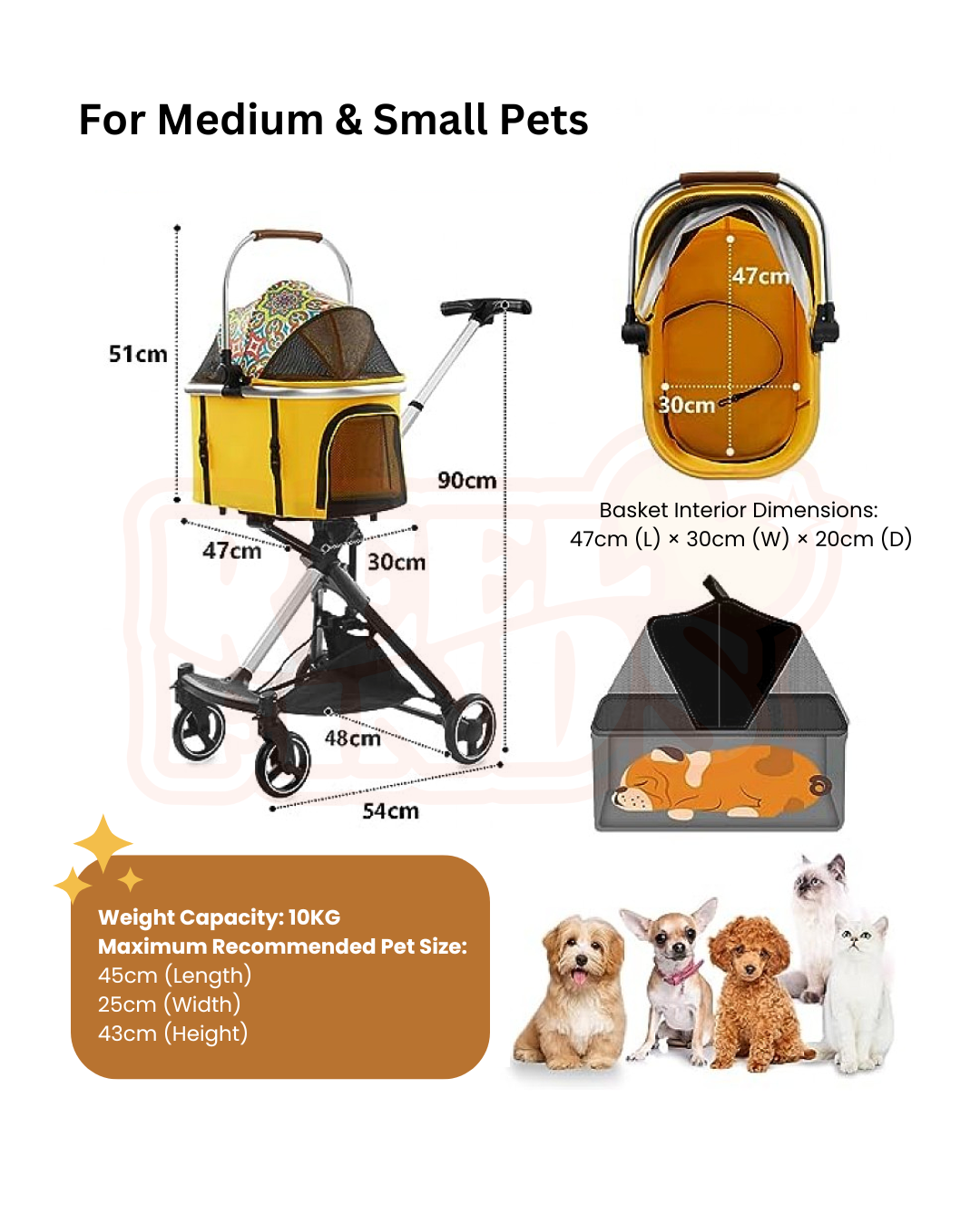 Fur Friends | Lightweight Folding Pet Stroller 360°